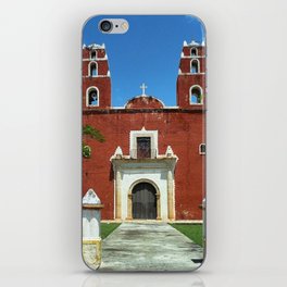 Mexico Photography - Beautiful Catholic Church Under The Blue Sky iPhone Skin
