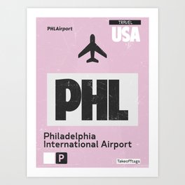 PHL Philadelphia airport code Art Print