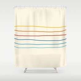 Bright Classic Abstract Minimal 70s Rainbow Retro Summer Style Stripes #1 Shower Curtain
