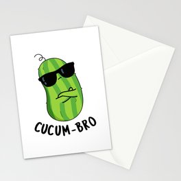 Cucum-bro Funny Cucumber Bro Pun Stationery Card