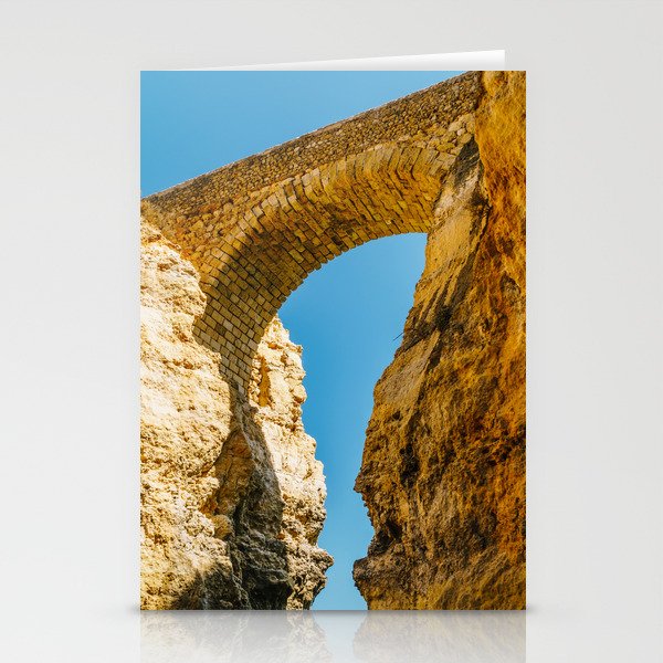 Stone Bridge Over Rock Formations In Lagos, Wall Art Print, Landscape Art, Poster Decor, Large Print Stationery Cards