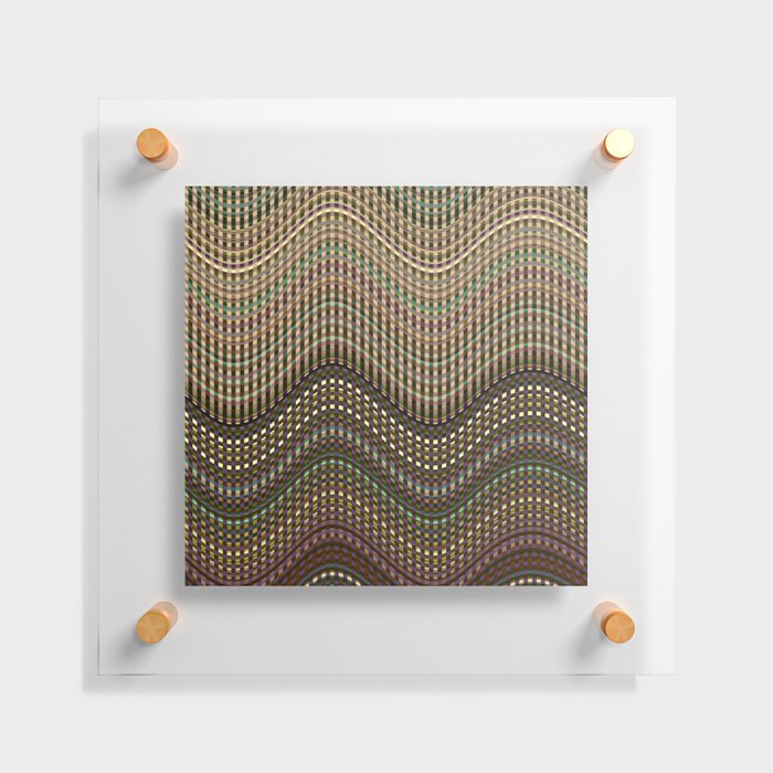 Brown Tones Wavy Lines Pattern Floating Acrylic Print