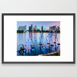 Blue Light At Take Flight - Orlando Lake Eola Framed Art Print