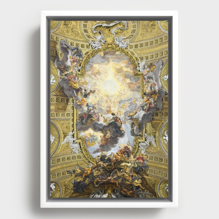 Renaissance Painting Fresco Angels Gods Framed Canvas
