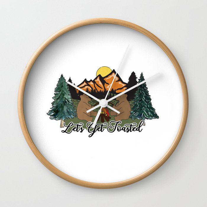 Bears with Marshmellows Graphic Design Wall Clock