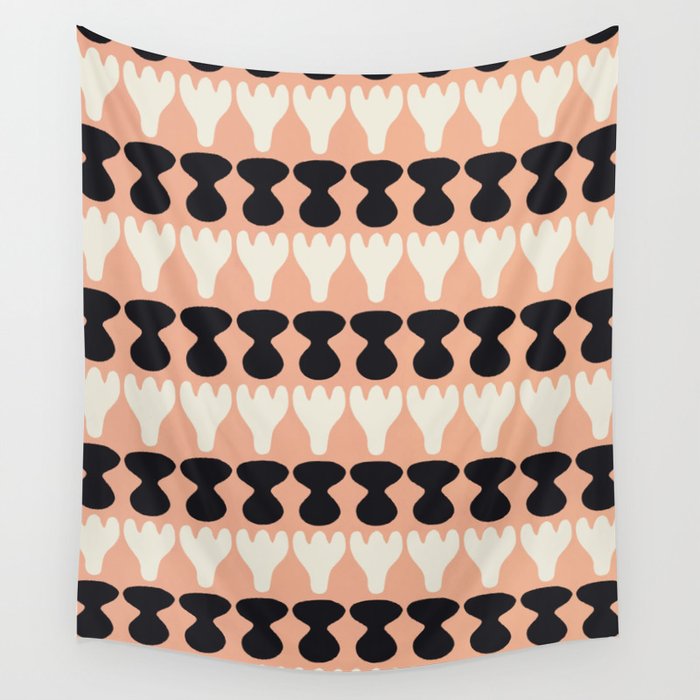 Black and white in pastel repeat pattern Wall Tapestry