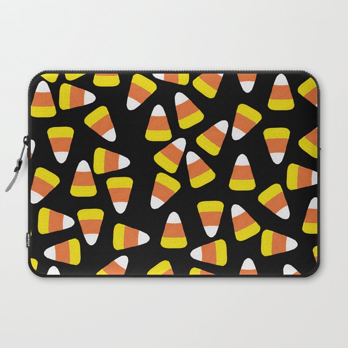 Candy Corn Jumble Black Background Laptop Sleeve By