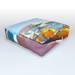 Colorful Canoes at the Lake | Travel Photography Outdoor Floor Cushion