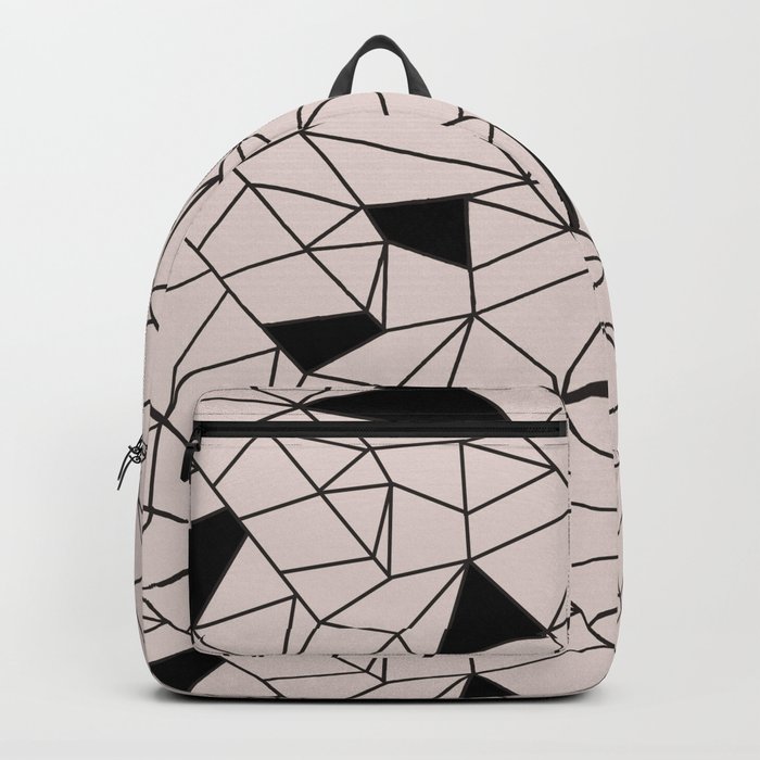 Blush pink black modern geometrical pattern Backpack