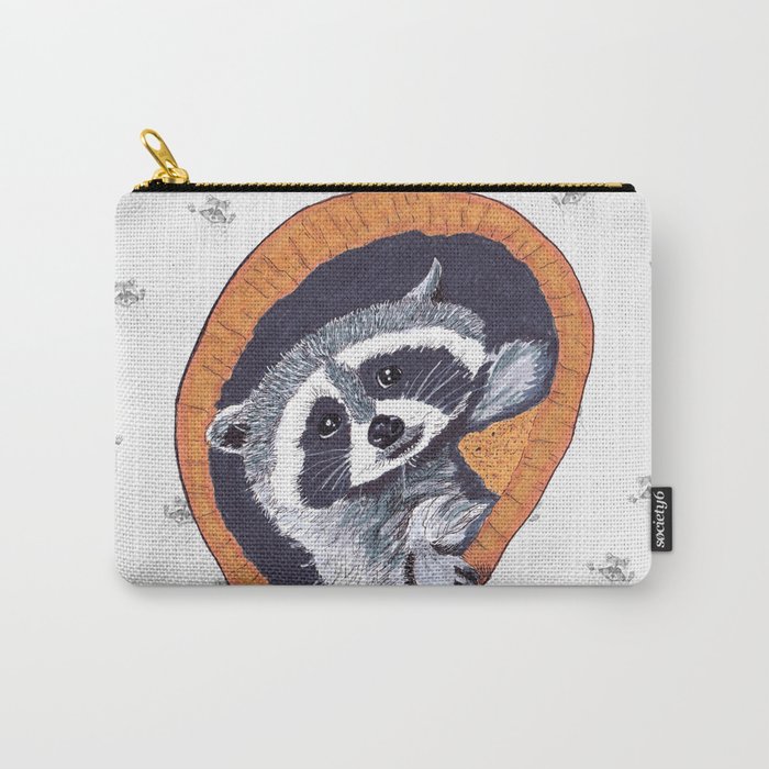 Peeking Raccoon#1 White Pallet Carry-All Pouch