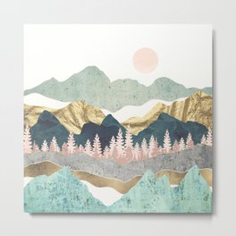 Summer Vista Metal Print | Graphicdesign, Mint, Vista, Blue, Landscape, Wanderlust, Aqua, Nature, Forest, Travel 