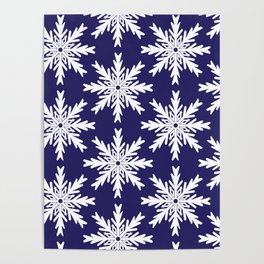 Christmas Snowflakes Blue-Magenta Poster