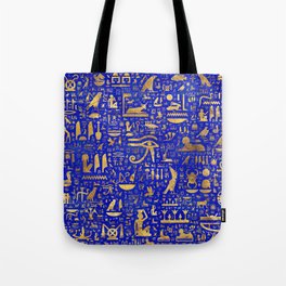 Ancient Egyptian hieroglyphs -Lapis Lazuli and Gold Tote Bag