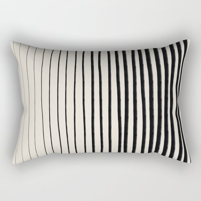 Black Vertical Lines Rectangular Pillow