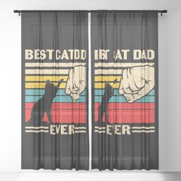 Best Cat Dad Ever Sheer Curtain