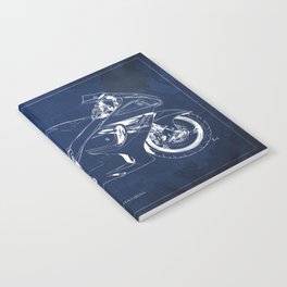 2012 Suzuki Hayabusa Blueprint, Blue Background Notebook