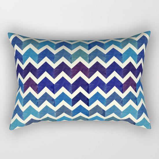 Watercolor Chevron Pattern III Rectangular Pillow
