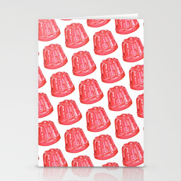 Pink Jello Pattern - White Stationery Cards