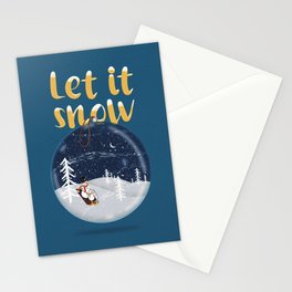Let It Snow - Light Blue Stationery Cards