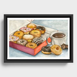 Donuts & Hot Chocolate Framed Canvas