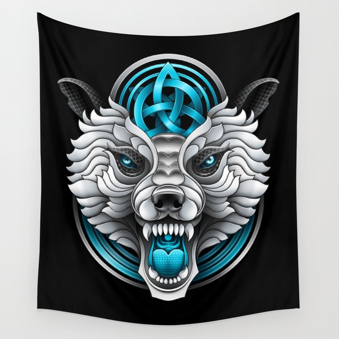The Electric Acid Wolf Wall Tapestry