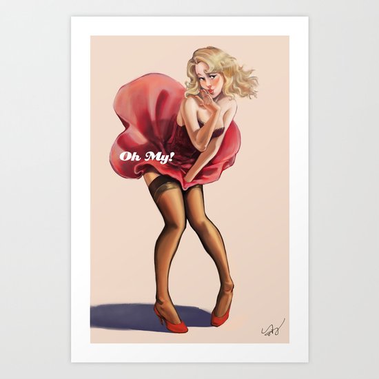 Oh My! Red Dress Art Print