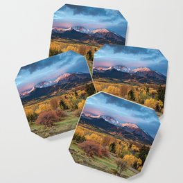 Colorado Mountain Sunrise Mt. Sopris Autumn Landscape Coaster