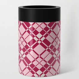 Red and pink gingham checked Can Cooler