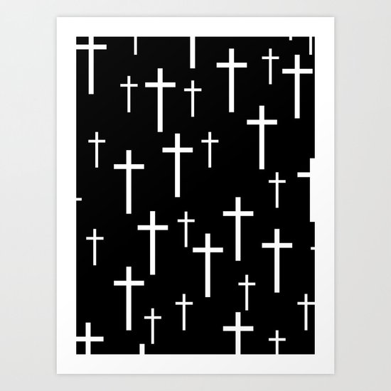 Crosses (Black) Art Print