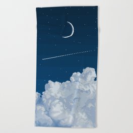 Pixelated Night Sky Beach Towel