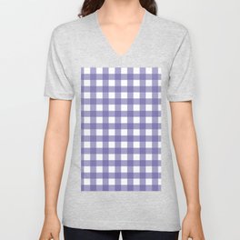 Color of the Year 2022 Very Peri Medium Classic Gingham Plaid V Neck T Shirt