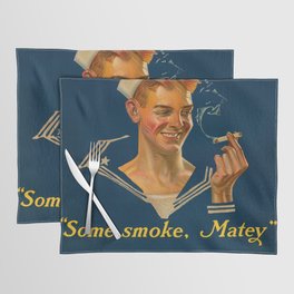 Chesterfield Cigarettes 10 Cents, Same Smoke, Matey by Joseph Christian Leyendecker Placemat