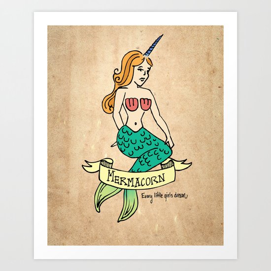 MERMACORN Art Print