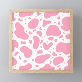 Pink cow print Framed Mini Art Print
