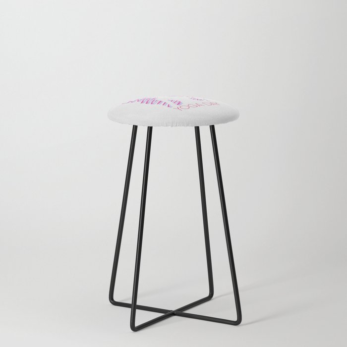 International yoga day scribbled art yoga pose in pink	 Counter Stool