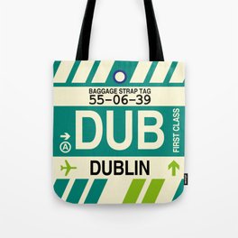 DUB Dublin • Airport Code and Vintage Baggage Tag Design Tote Bag