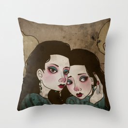 Twin Princesses Throw Pillow