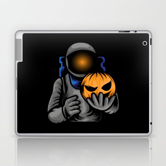 Astronaut With Pumpkin Halloween Laptop & iPad Skin