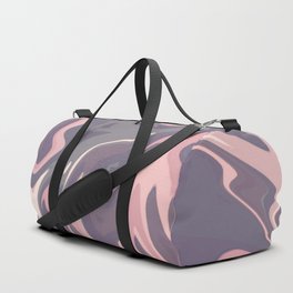 Pink Grey Liquid Marble Fluid Swirls Abstract Duffle Bag