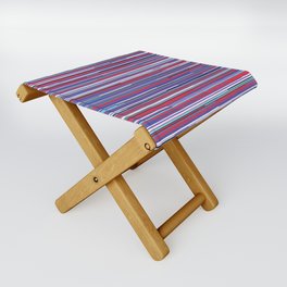 Red And Blue Abstract Horizontal Lines Folding Stool
