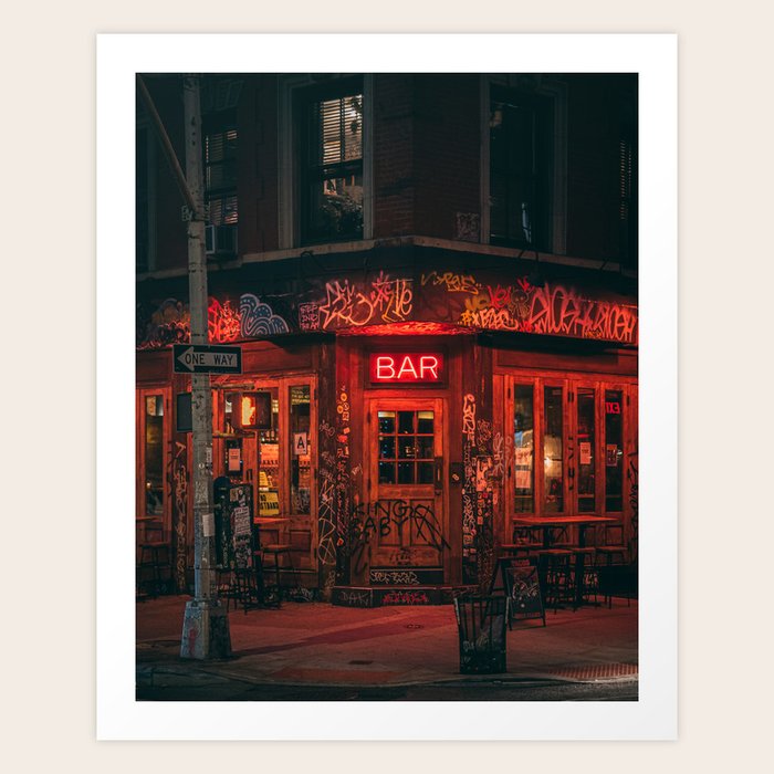 Bar, East Village Art Print by Jon Bilous Society6
