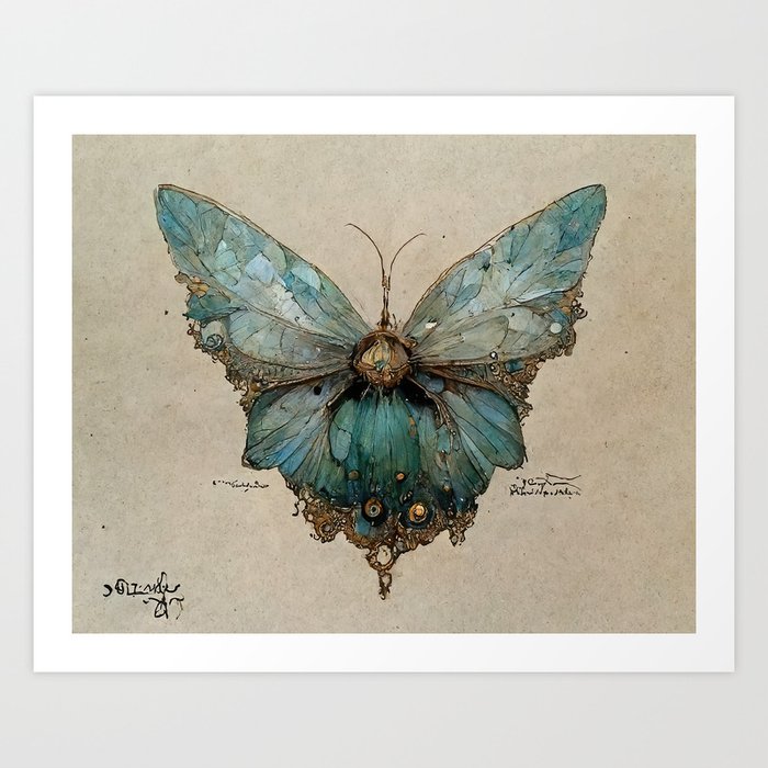Butterflies of Willowood: Jeweltailed Bluewing Art Print