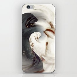 Dove Couple - black gold cream white abstract spirals iPhone Skin