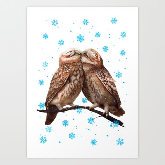Winter Owls Art Print