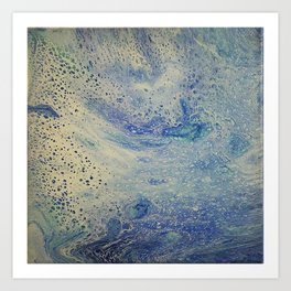 Ocean Foam Riptide Art Print | Creativeart, Relaxation, Acryliccolors, Turquoiseblue, Acrylic, Whitemistyfeeling, Tranquility, Oceanfoam, Calm, Fluidart 