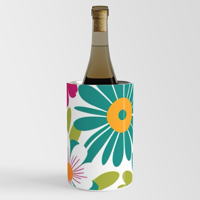 Bright Summer Wildflowers Pattern Wine Chiller