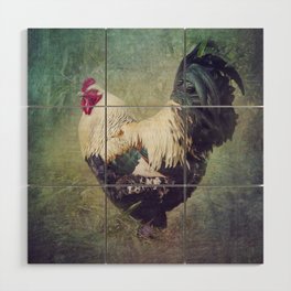 Brahma Rooster under Bamboo Wood Wall Art