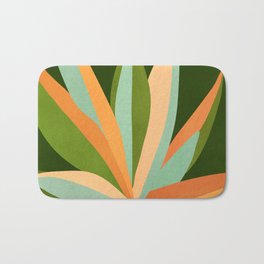 Colorful Agave Painted Cactus Illustration Bath Mat
