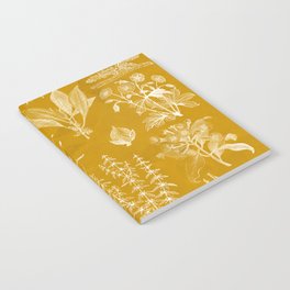 Yellow Mustard Vintage Floral Notebook