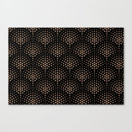 Black and Brown Polka Dot Scallop Pattern Pairs Dulux 2022 Popular Colour Spiced Honey Canvas Print